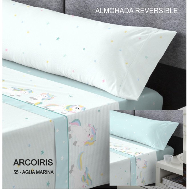 juego de sábanas Arcoiris para cama  de 90