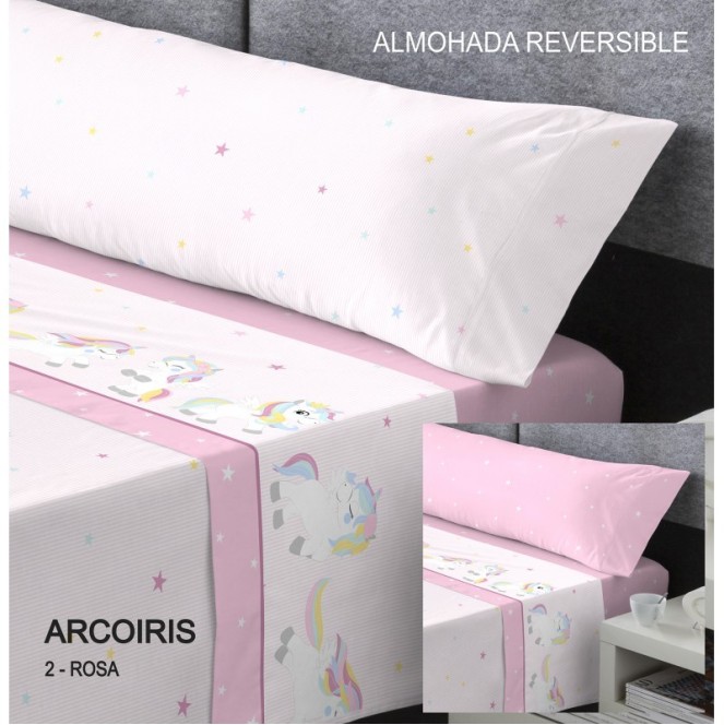 juego de sábanas Arcoiris para cama  de 90