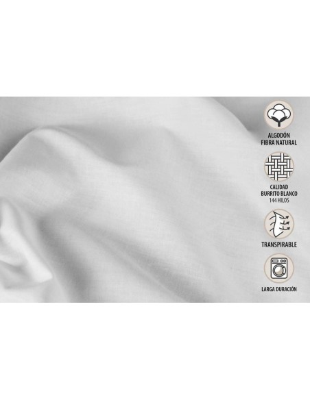 juego de sábanas 4626 para cama de 150 de burrito blanco