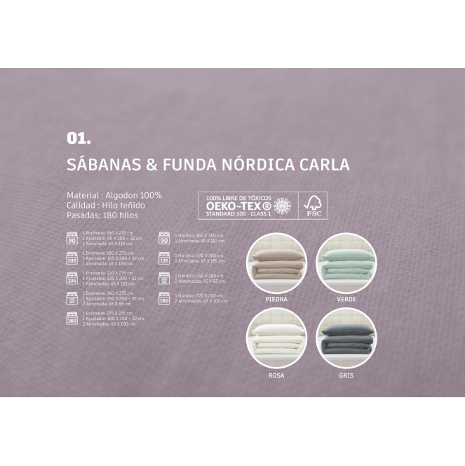 funda nórdica carla para cama de 150/160 de wiss home