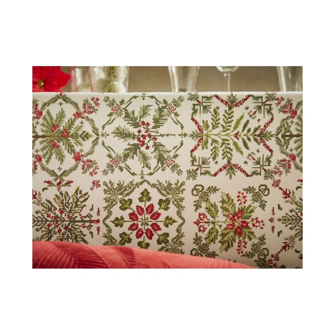 mantel navideño antimanchas Nieve 8277 de 150 x 200 de Atenas