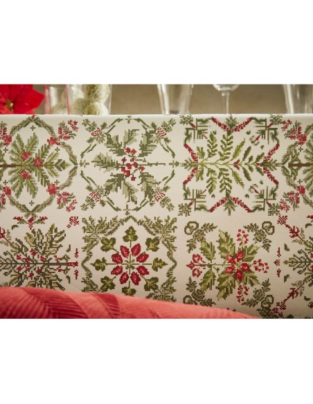 mantel navideño antimanchas Nieve 8277 de 150 x 200 de Atenas