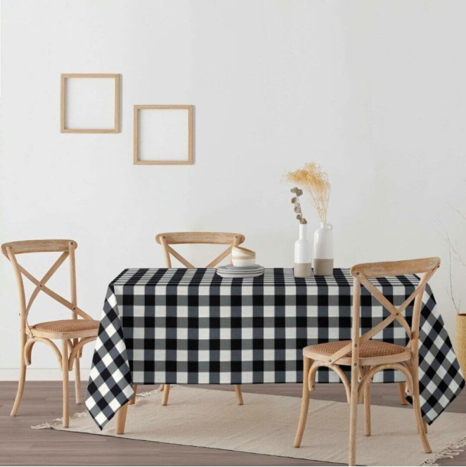 Mantel vichy negro y blanco de 250
