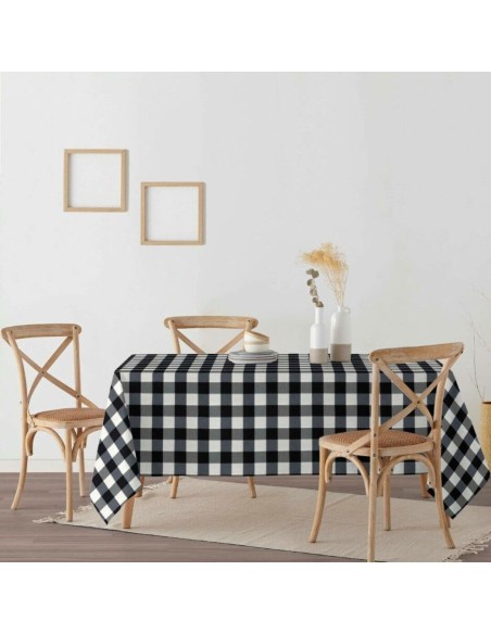 Mantel antimanchas vichy negro