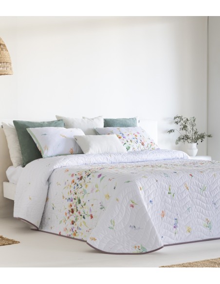 colcha estampada quito de sandeco para cama de 150