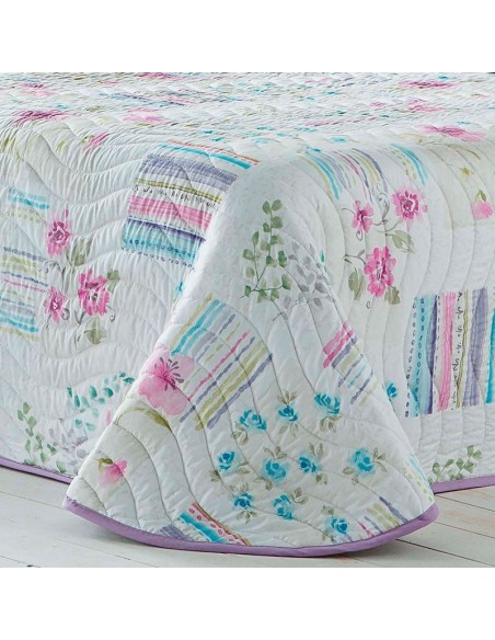 colcha estampada dulce para cama de 135 de sandeco