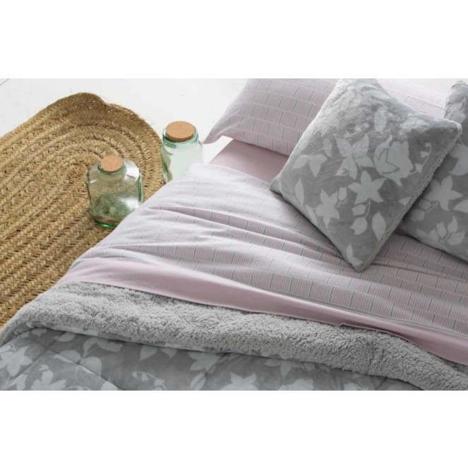 juego de cama de franela para cama de 150 de burrito blanco