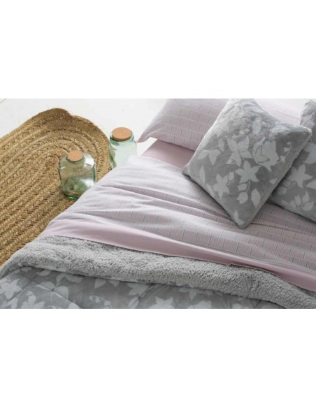 juego de cama de franela para cama de 150 de burrito blanco